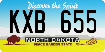 ND license plate KXB655