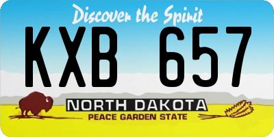 ND license plate KXB657