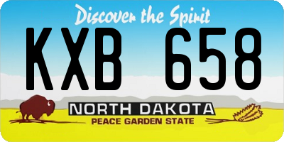 ND license plate KXB658
