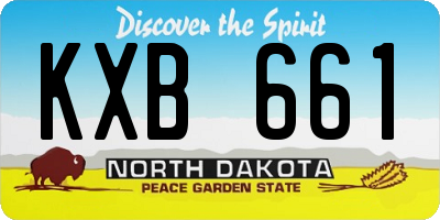 ND license plate KXB661