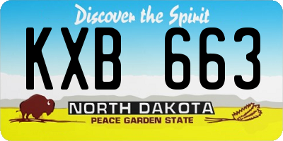 ND license plate KXB663