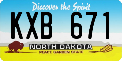 ND license plate KXB671