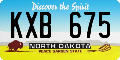 ND license plate KXB675