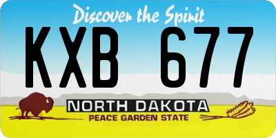 ND license plate KXB677