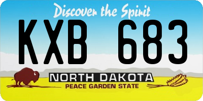 ND license plate KXB683