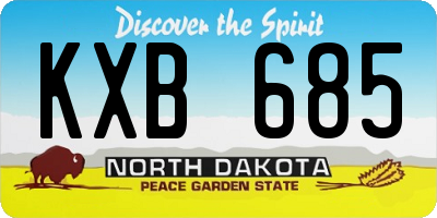 ND license plate KXB685