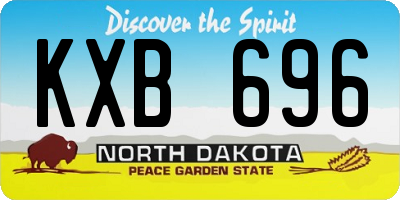 ND license plate KXB696