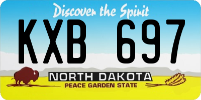 ND license plate KXB697