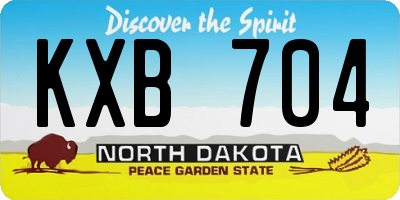ND license plate KXB704