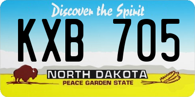 ND license plate KXB705