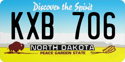 ND license plate KXB706