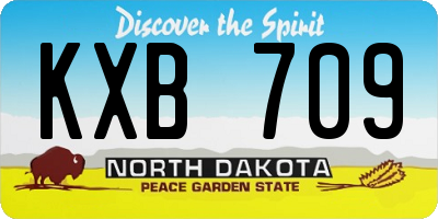 ND license plate KXB709
