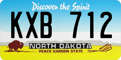 ND license plate KXB712