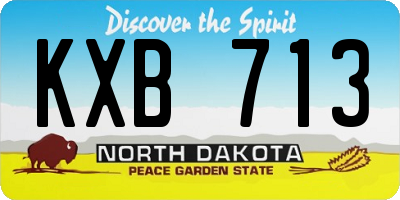 ND license plate KXB713