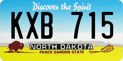 ND license plate KXB715