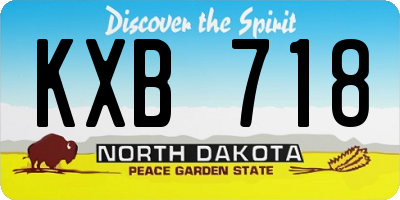 ND license plate KXB718