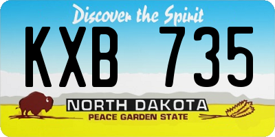 ND license plate KXB735