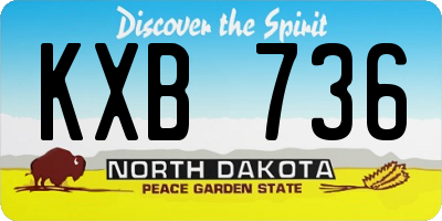 ND license plate KXB736