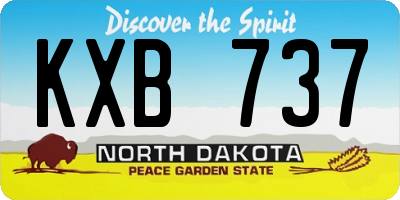 ND license plate KXB737