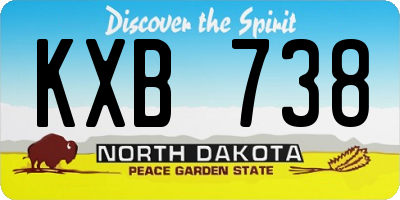 ND license plate KXB738