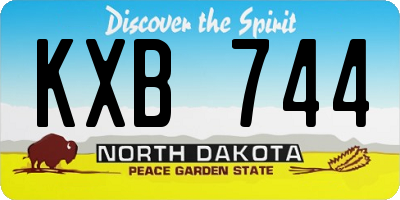ND license plate KXB744