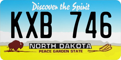 ND license plate KXB746