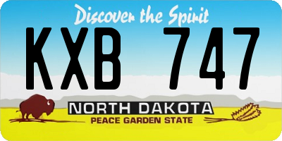 ND license plate KXB747