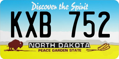 ND license plate KXB752