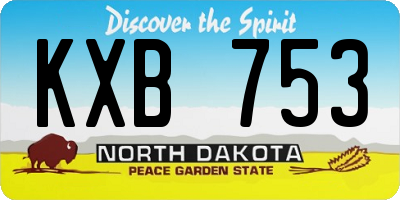 ND license plate KXB753