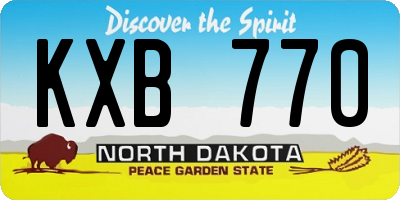 ND license plate KXB770