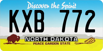 ND license plate KXB772
