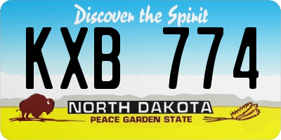 ND license plate KXB774