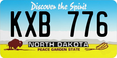 ND license plate KXB776