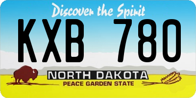 ND license plate KXB780