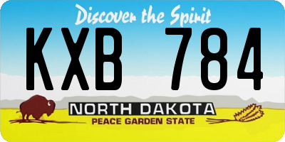 ND license plate KXB784