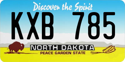 ND license plate KXB785