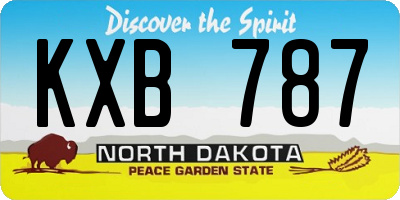 ND license plate KXB787
