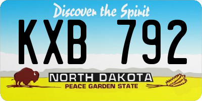 ND license plate KXB792
