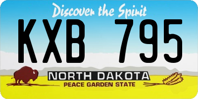 ND license plate KXB795