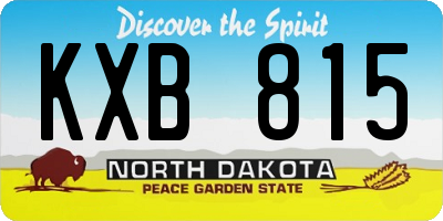 ND license plate KXB815