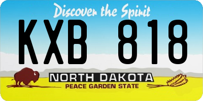 ND license plate KXB818