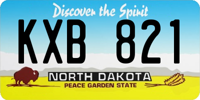 ND license plate KXB821