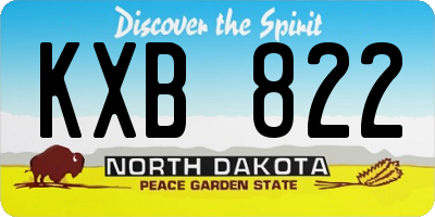 ND license plate KXB822