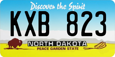 ND license plate KXB823