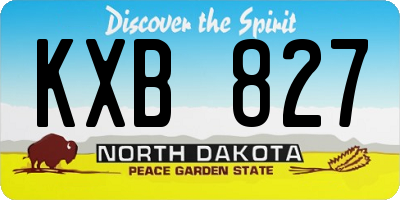 ND license plate KXB827