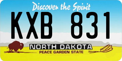 ND license plate KXB831