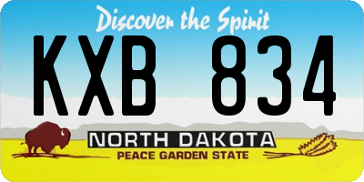 ND license plate KXB834