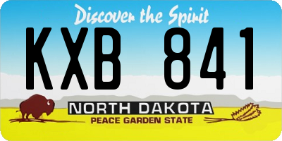 ND license plate KXB841
