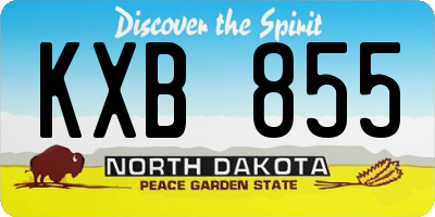 ND license plate KXB855