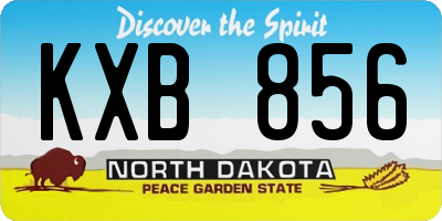 ND license plate KXB856